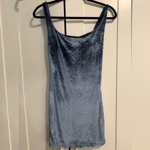 Velvet periwinkle mini dress